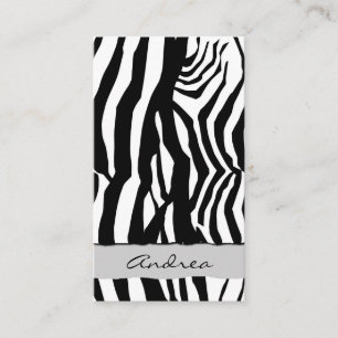 Animal Print, Zebra Stripes - Black White Business Card