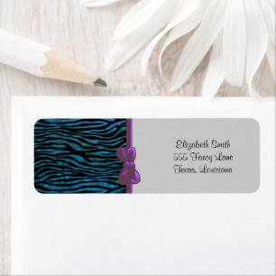 Animal Print, Zebra Stripes, Glitter - Black Blue