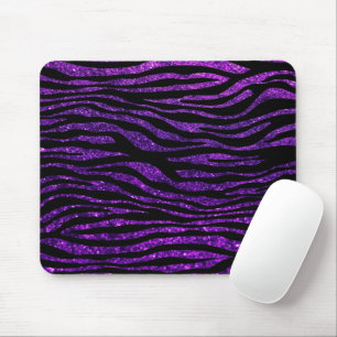 Animal Print, Zebra Stripes, Glitter - Purple Mouse Mat