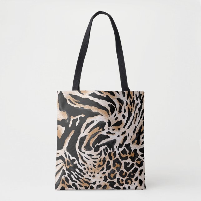 Animal Prints: Leopard Zebra Tiger Tote Bag (Front)
