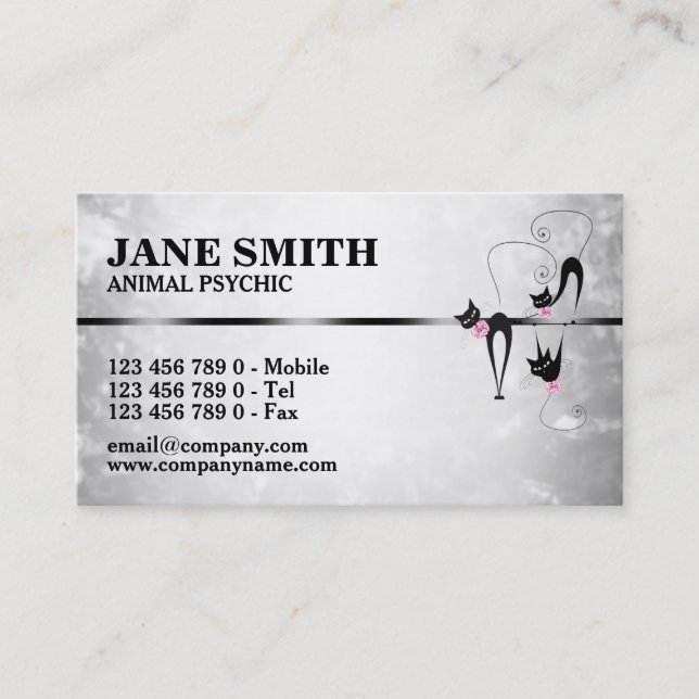 Animal psychic pet finder / PERSONALISE Business Card (Front)