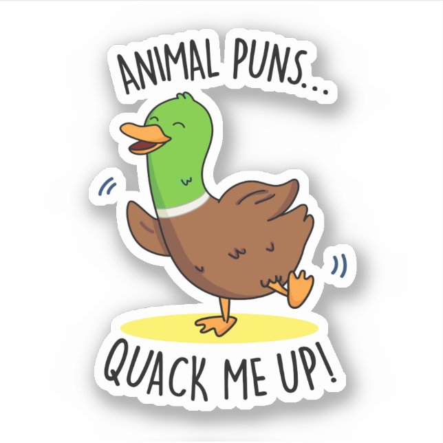 Animal Puns Quack Me Up Funny Duck Pun  (Front)