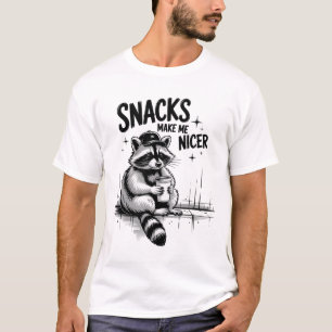 Animal Raccoon Snacks Make Me Nicer T-Shirt
