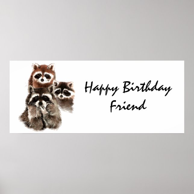 Animal Racoon Friends are Like Underwear Humour Poster (Front)