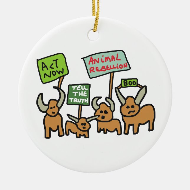 Animal Rebellion Ceramic Tree Decoration (Front)