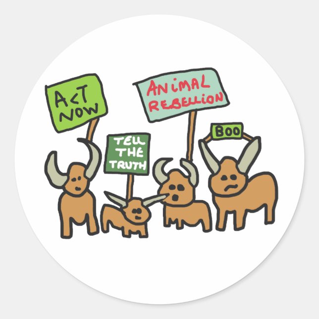Animal Rebellion Classic Round Sticker (Front)