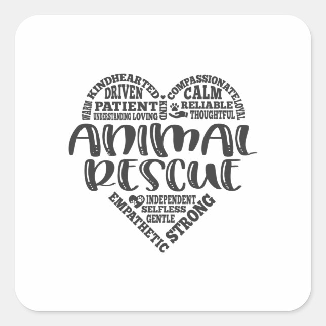 Animal rescue, adopt, foster pet square sticker (Front)