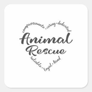 Animal rescue, adopt, foster square sticker