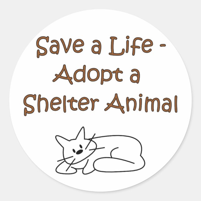 Animal Rescue/Adoption Shelter Cat Classic Round Sticker (Front)