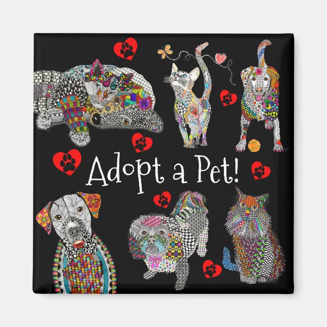 Animal Rescue and Pet Adoption Magnet 2" (Front)