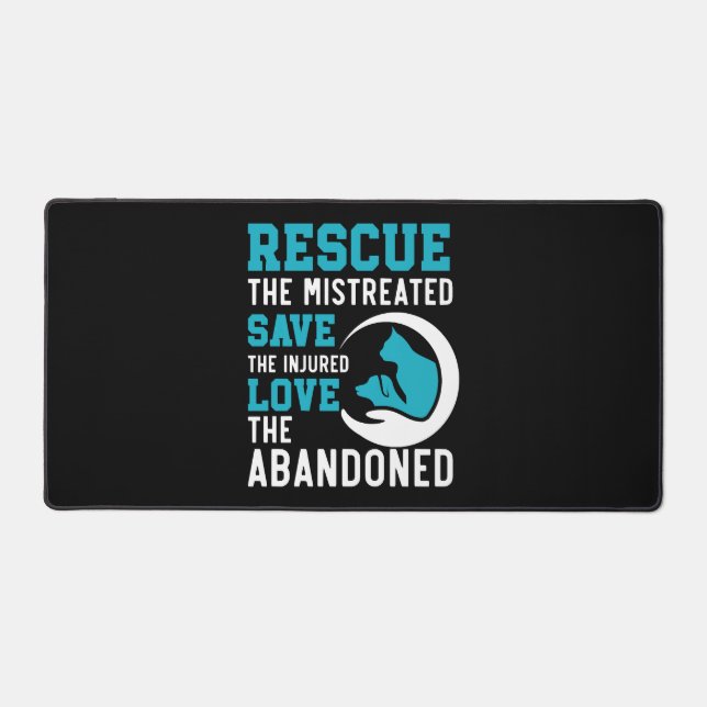 Animal Rescue Animal Rights Animal Adoption Desk Mat (Front)