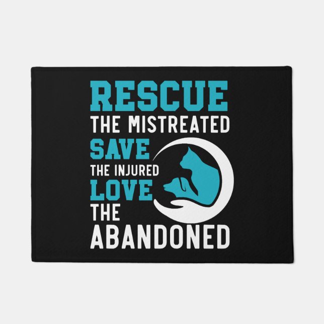 Animal Rescue Animal Rights Animal Adoption Doormat (Front)
