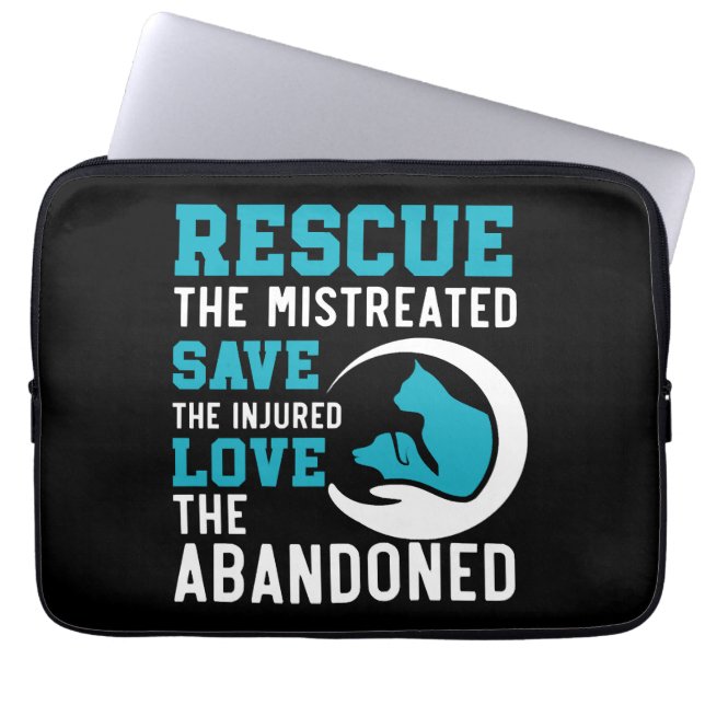 Animal Rescue Animal Rights Animal Adoption Laptop Sleeve (Front)