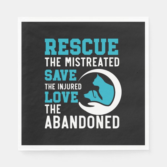 Animal Rescue Animal Rights Animal Adoption Napkin (Front)