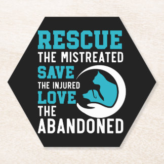 Animal Rescue Animal Rights Animal Adoption Paper Coaster
