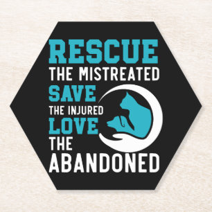 Animal Rescue Animal Rights Animal Adoption Paper Coaster