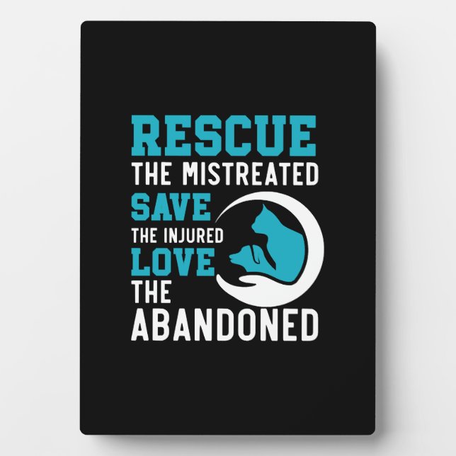 Animal Rescue Animal Rights Animal Adoption Plaque (Front)