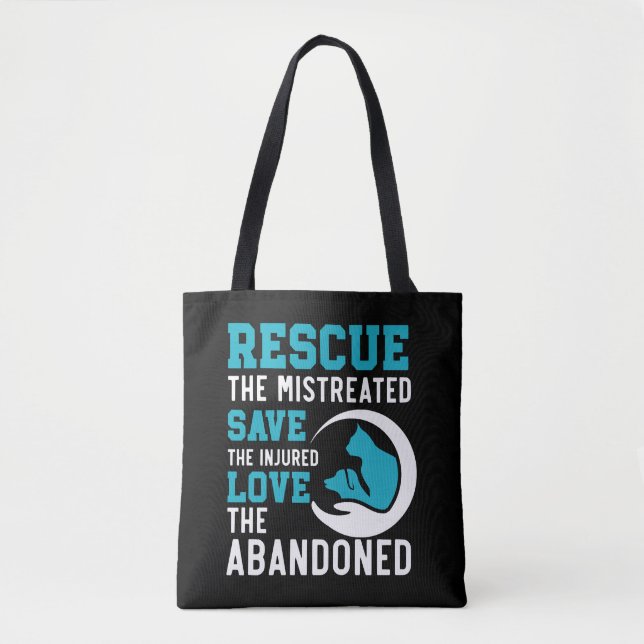 Animal Rescue Animal Rights Animal Adoption Tote Bag (Front)