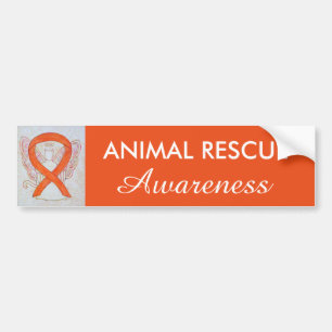 Animal Rescue Awareness Ribbon Bumper Sticker