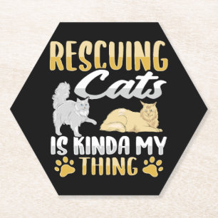 Animal Rescue Cat Rescue Cat Rescuer Paper Coaster