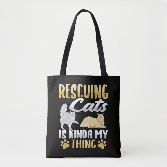 Animal Rescue Cat Rescue Cat Rescuer Tote Bag (Front)