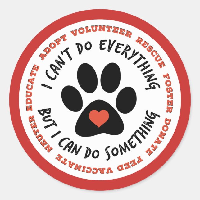 ANIMAL RESCUE Cat Rescue, TNR - I can do something Classic Round Sticker (Front)