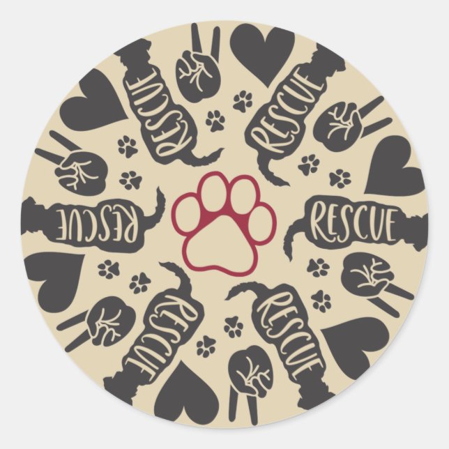 Animal Rescue Classic Round Sticker (Front)