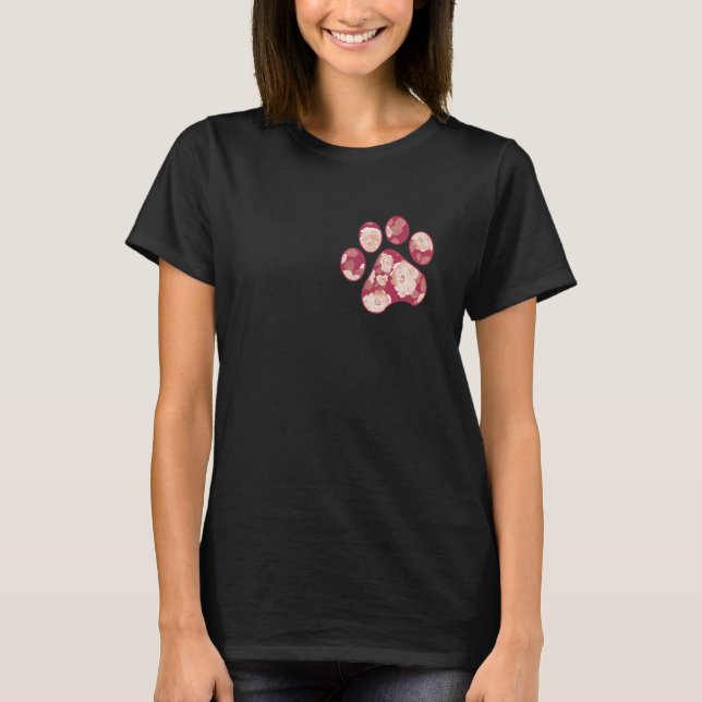 Animal Rescue  Dad Paw Floral For Dog  1 T-Shirt (Front)