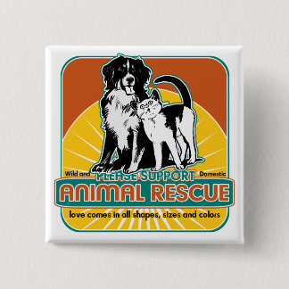 Animal Rescue Dog and Cat 15 Cm Square Badge