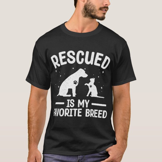 Animal Rescue Dog Cat Pet Rescuer Love T-Shirt (Front)