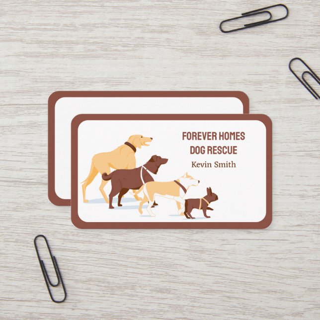 Animal Rescue Dogs Business Card (Front/Back In Situ)