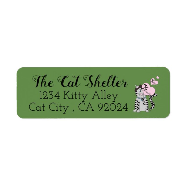 Animal Rescue Green Return Address Labels (Front)
