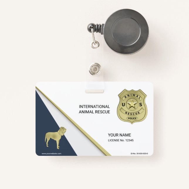 Animal Rescue ID Badge (Front with Retractable)