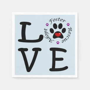 Animal Rescue Love Cocktail Paper Napkin