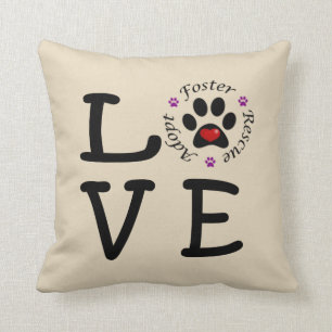 Animal Rescue Love Polyester Throw Pillow
