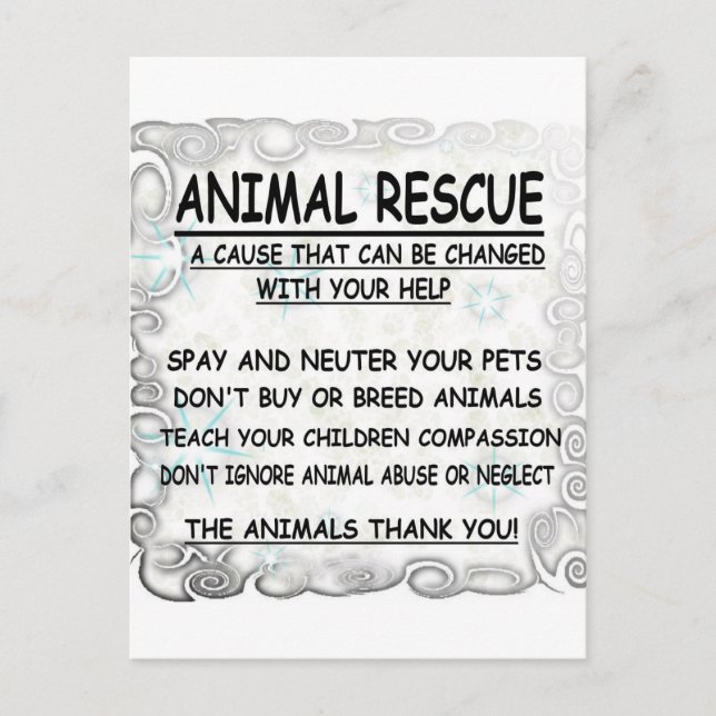Animal  Rescue Postcard (Front)