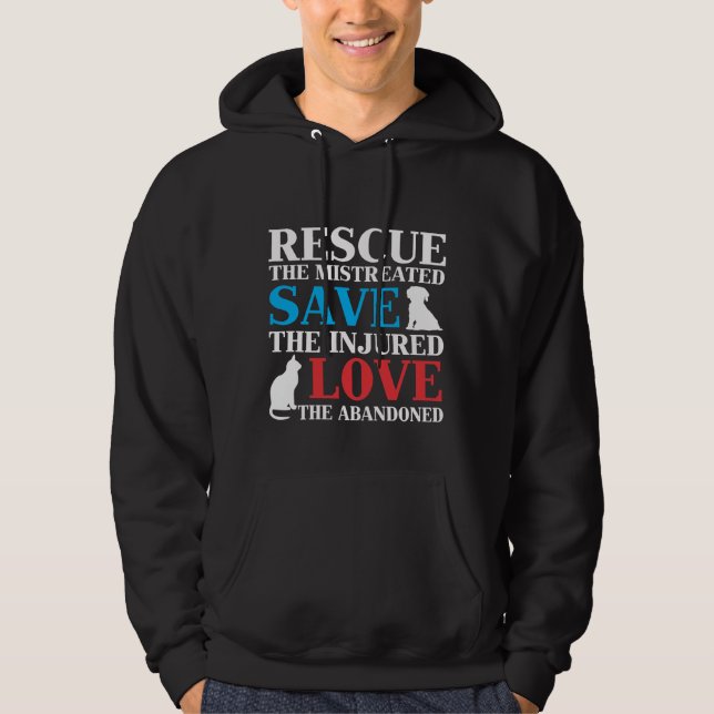 Animal Rescue Save Cat Dog Vet Tech Veterinarian Hoodie (Front)