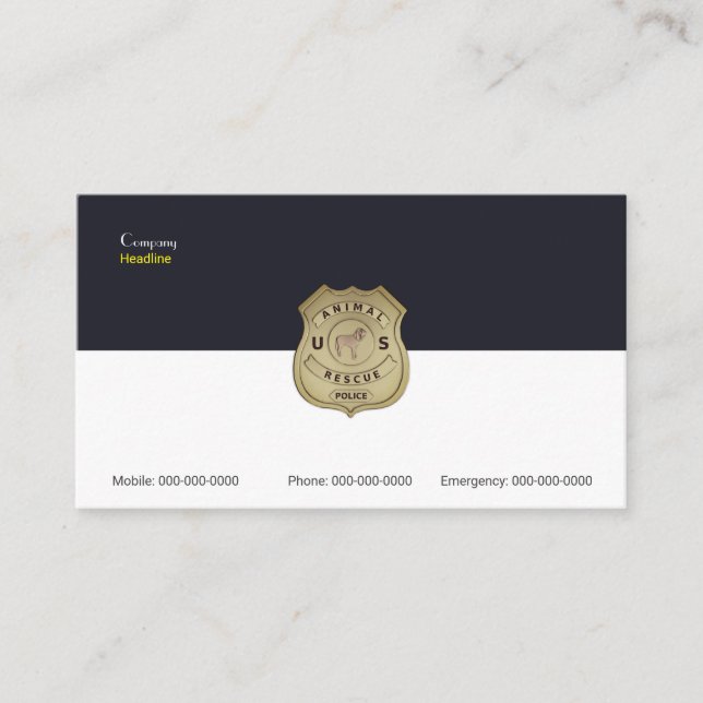 Animal Rescue Service Business Card (Front)