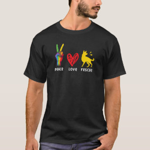Animal Rescue Shelter Peace Love Rescue T-Shirt