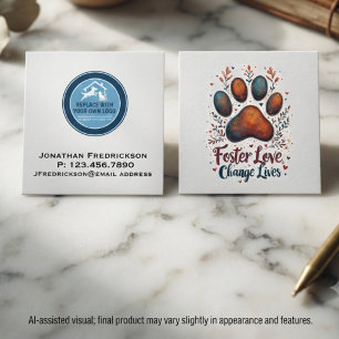 Animal Rescue Society Add Your Own Logo Square Business Card
