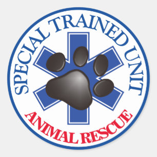 ANIMAL RESCUE SPECIAL TRAINED UNIT CLASSIC ROUND STICKER