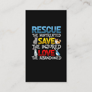 Animal Rescue Support Cute Cat Rabbit Dog Bird Business Card