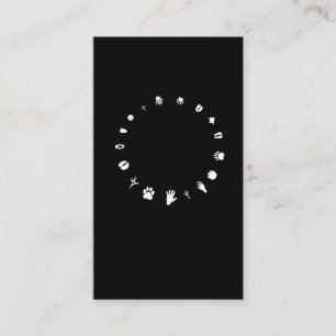 Animal Rescue Support Paw Footprints Circle Love Business Card