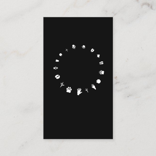 Animal Rescue Support Paw Footprints Circle Love Business Card (Front)