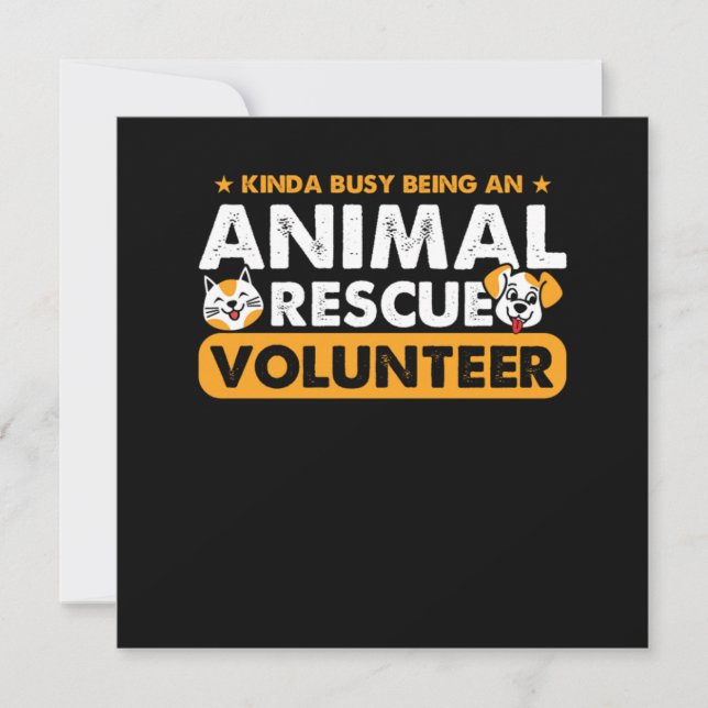 Animal Rescue Volunteer Volunteering Volunteers Ch Invitation (Front)