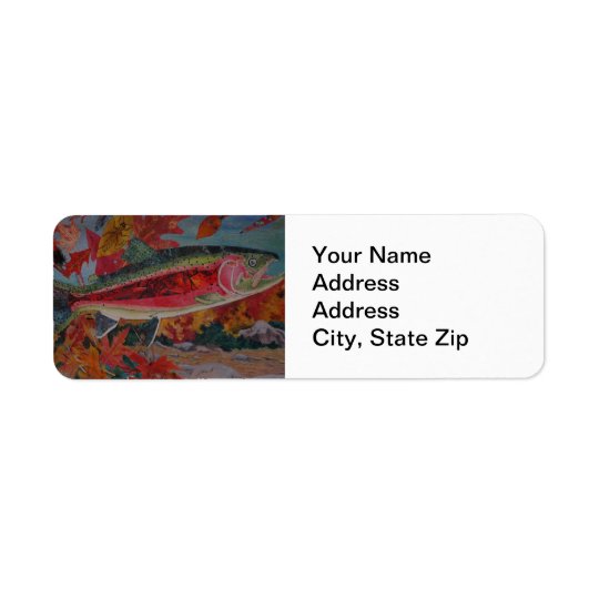 Animal Return Address Label rainbow trout.
