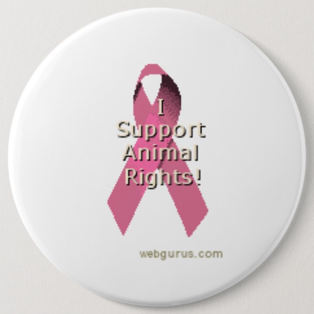 Animal rights 6 cm round badge (Front)