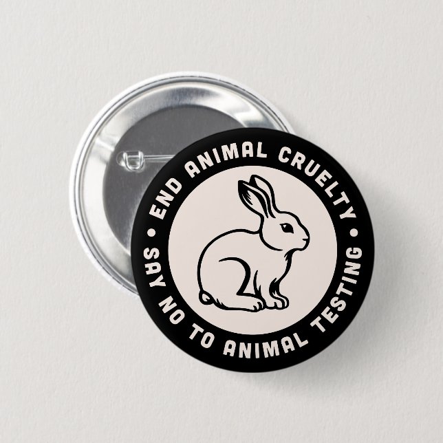 Animal rights activist quotes cruelty free 6 cm round badge (Front & Back)