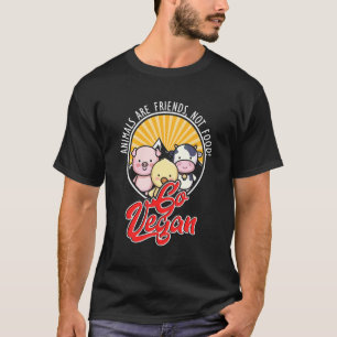 Animal Rights Friends Food Meatless Vegan Vegetari T-Shirt