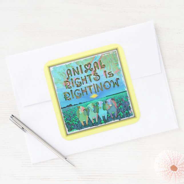 Animal Rights is Right|Now Stickers (Envelope)